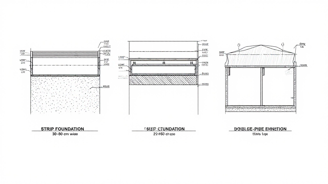 Сравнение трех типов фундаментов для одноэтажного дома на разных грунтах.