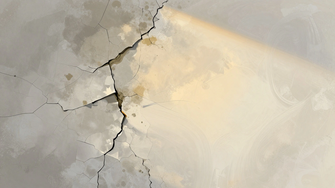 Сравнение треснувшей штукатурки из М500 и гибкой штукатурки из ПЦ-400 с известью.